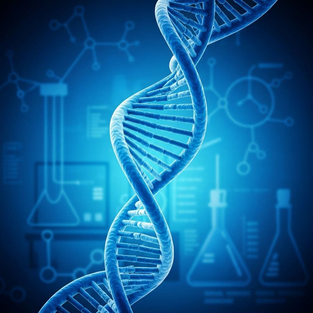 DNA and molecular structure background illustrating macro formula calculations