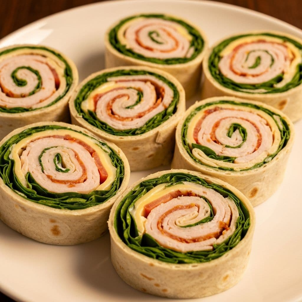 Budget-friendly pinwheel wraps sliced into portions