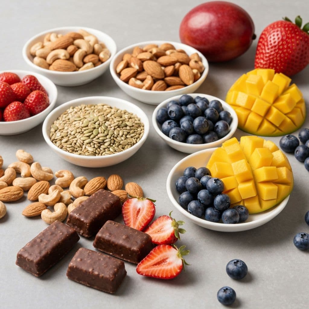 Healthy high-protein snack spread prepared for athletes