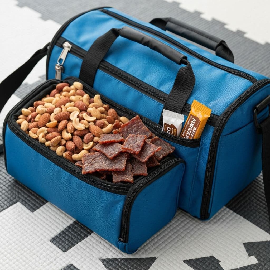 Portable high-protein snacks packed for training days