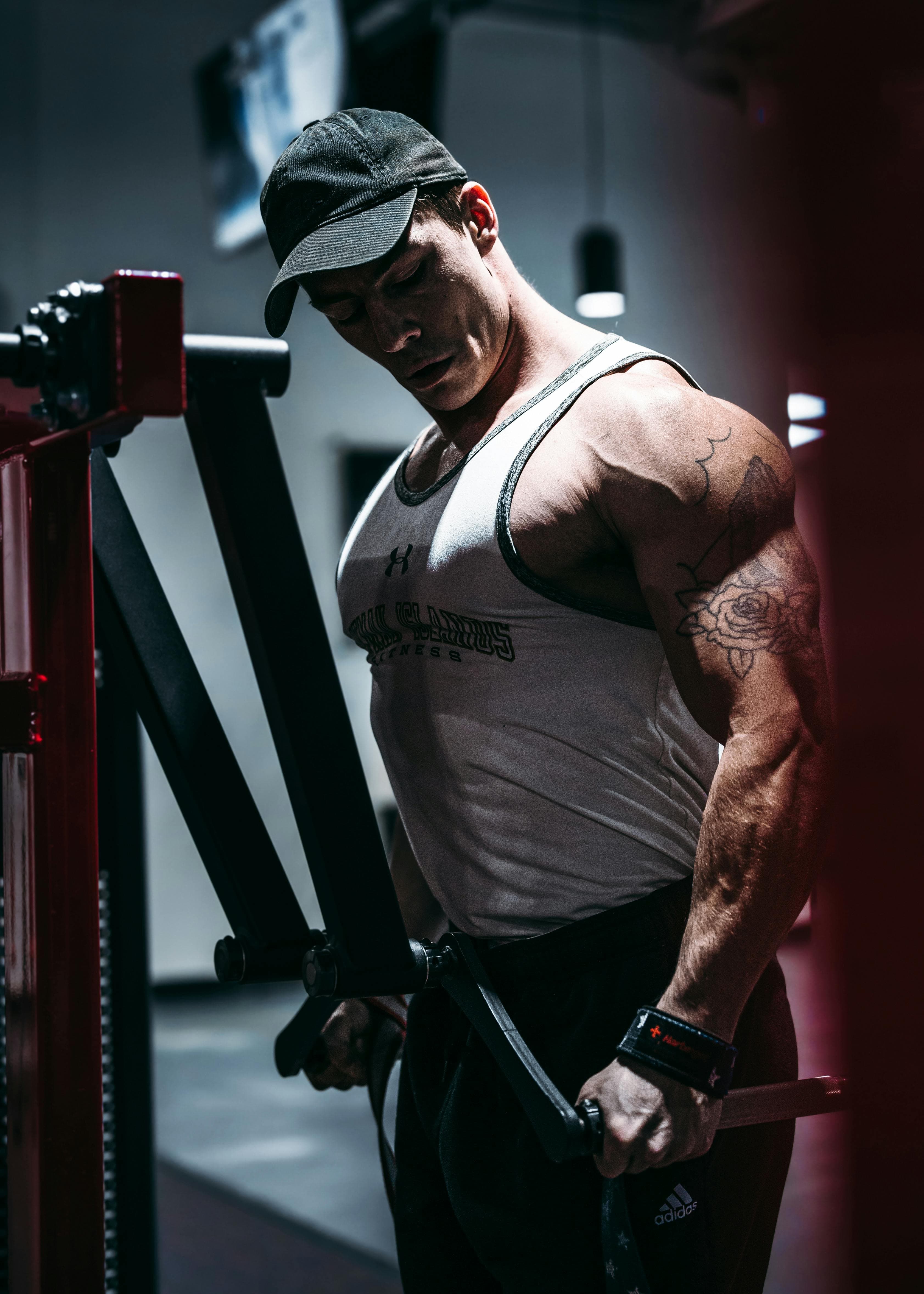 Athlete training in the gym
