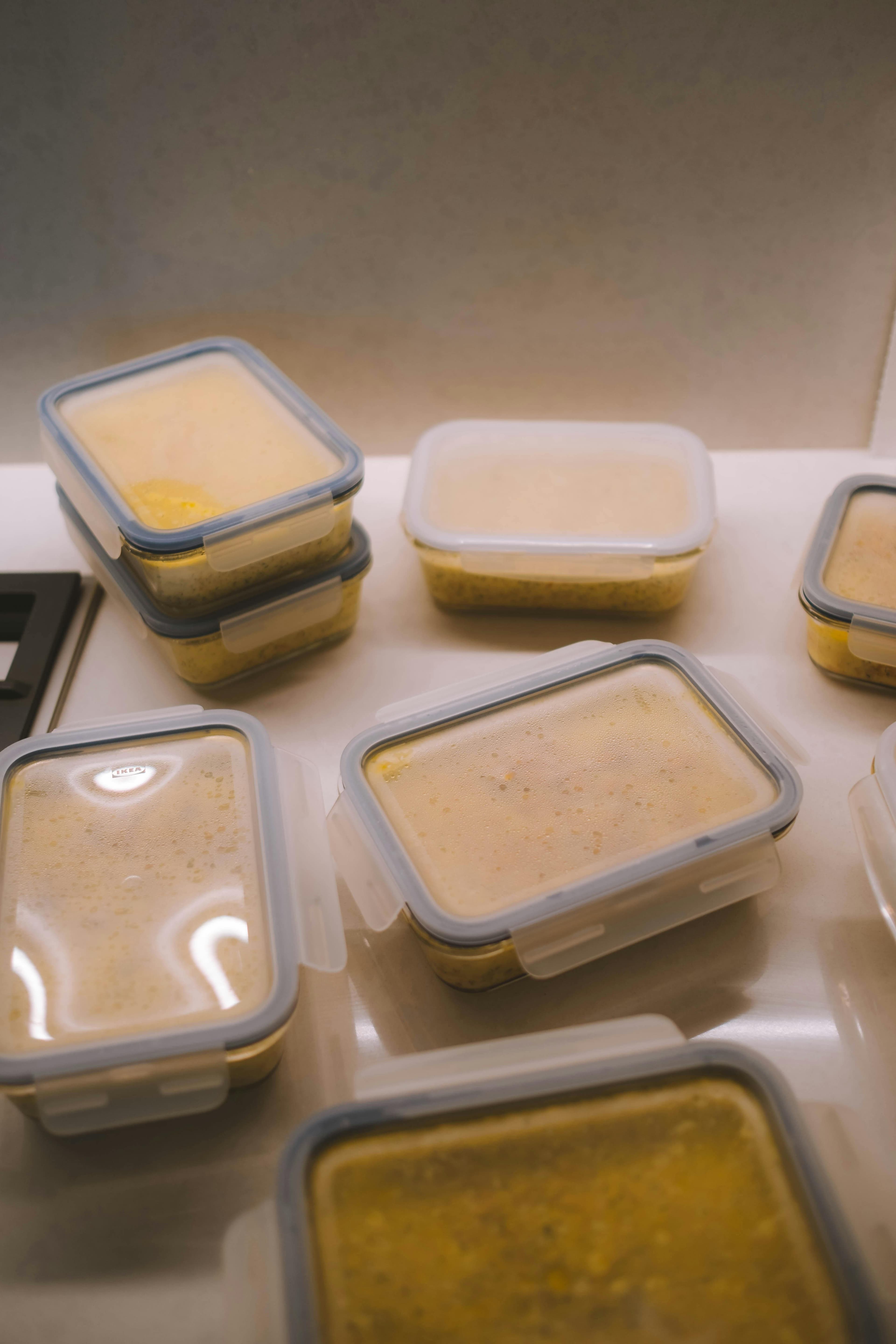 Meal prep containers organized for macro consistency