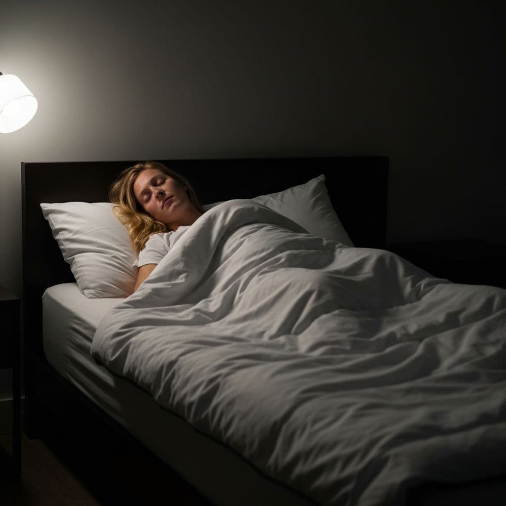Athlete sleeping in a dark room to prioritize recovery
